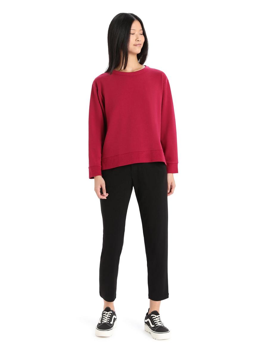 Bluzy Icebreaker RealFleece™ Merino Dalston Long Sleeve Damskie Różowe | PL 1334ILHS